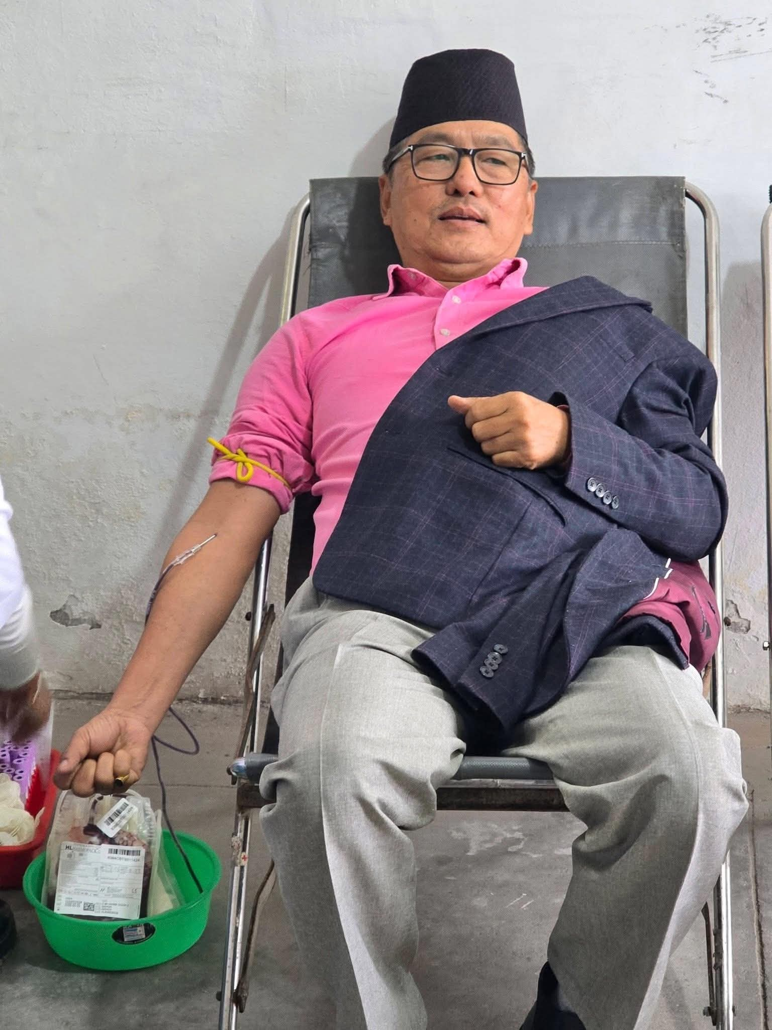 राप्रपा अध्यक्ष लिङ्देनद्वारा ९५औँ पटक रक्तदान